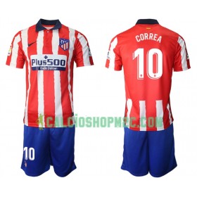 Atlético Madrid Angel Correa 10 Bambino Maglia Prima 2020/2021 Manica Corta (+ Pantaloncini)